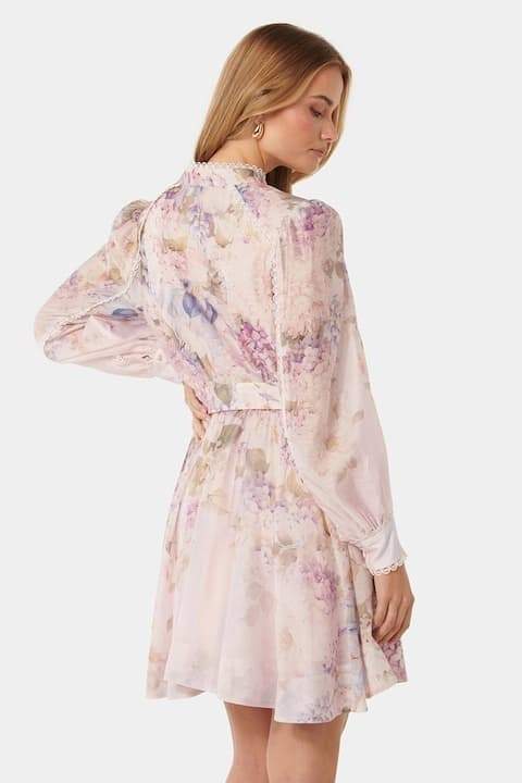 dresses-Denise Printed Lace Trim Mini Dress-SD00604232721-Multi-S - Sunfere