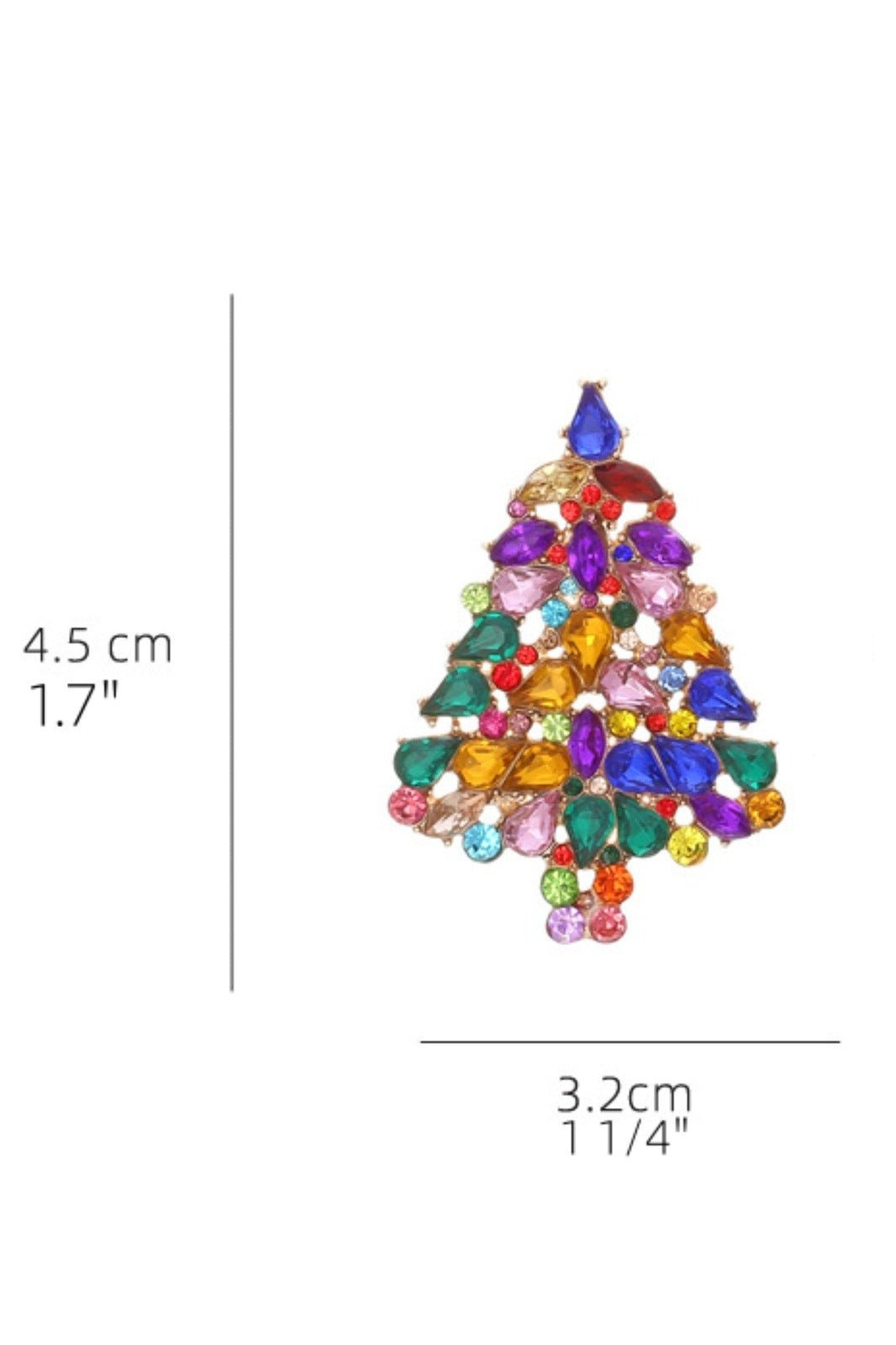 Diamante Christmas Tree Earrings-Sunfere
