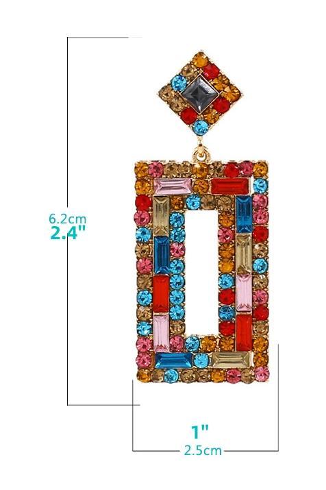 Diamante Retro Drop Earrings-Sunfere