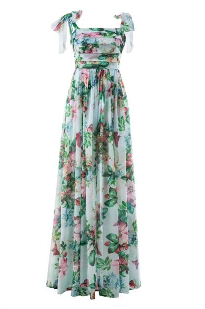 Dinah Printed Strap Maxi Dress-Sunfere