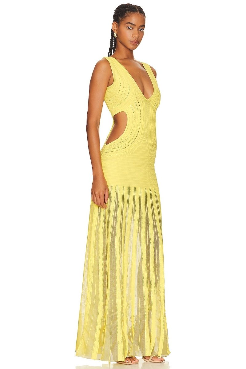 Dinah V-neck Crochet Maxi Dress-Sunfere