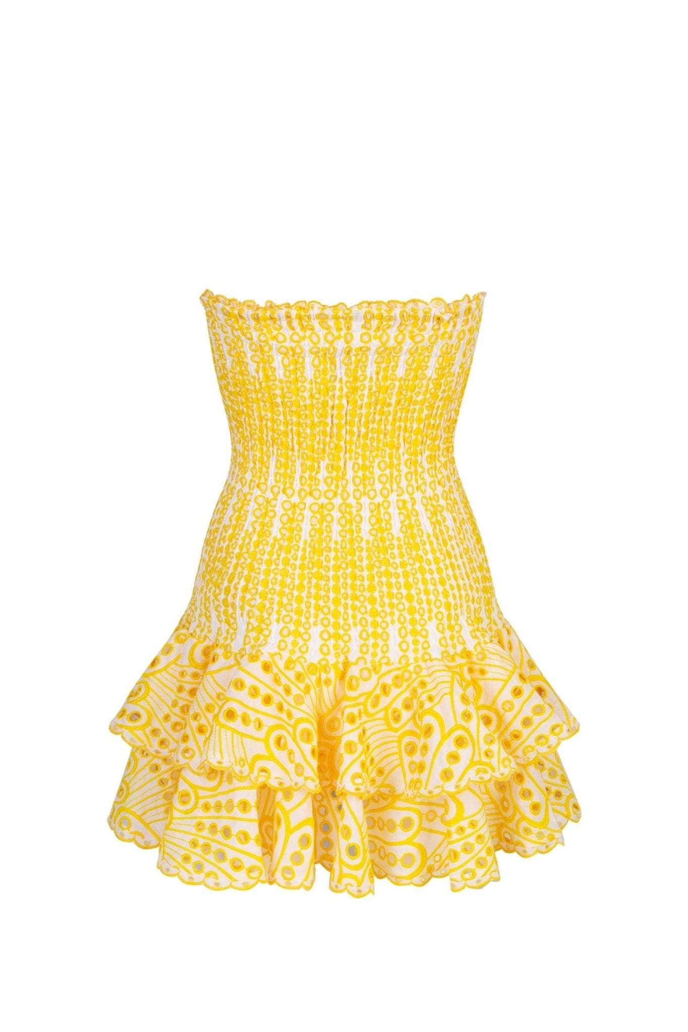 Dolly Embroidered Lace Strapless Mini Bodycon Dress-Sunfere