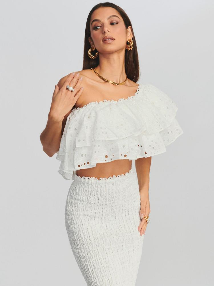 Dolly Embroidered Lace Tiered Ruffle Maxi Dress Set