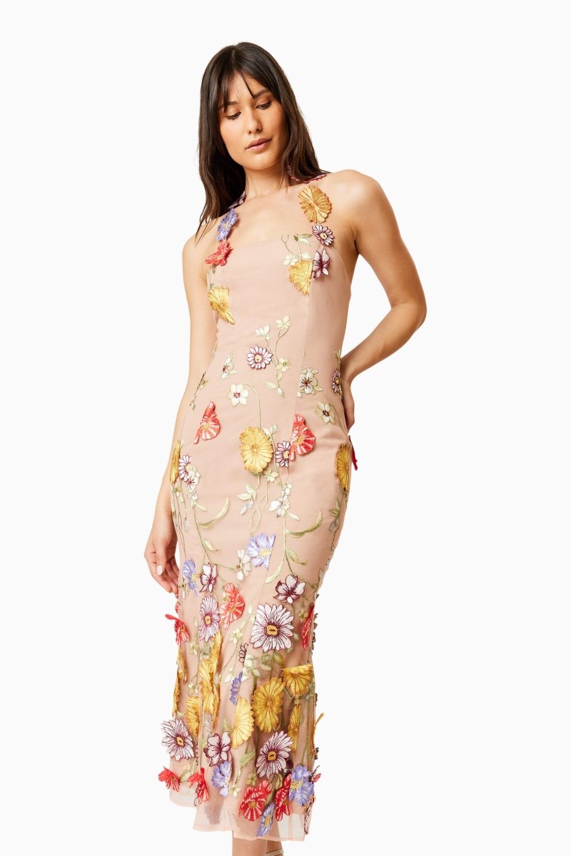 Donna Embroidered Lace Midi Dress-Sunfere