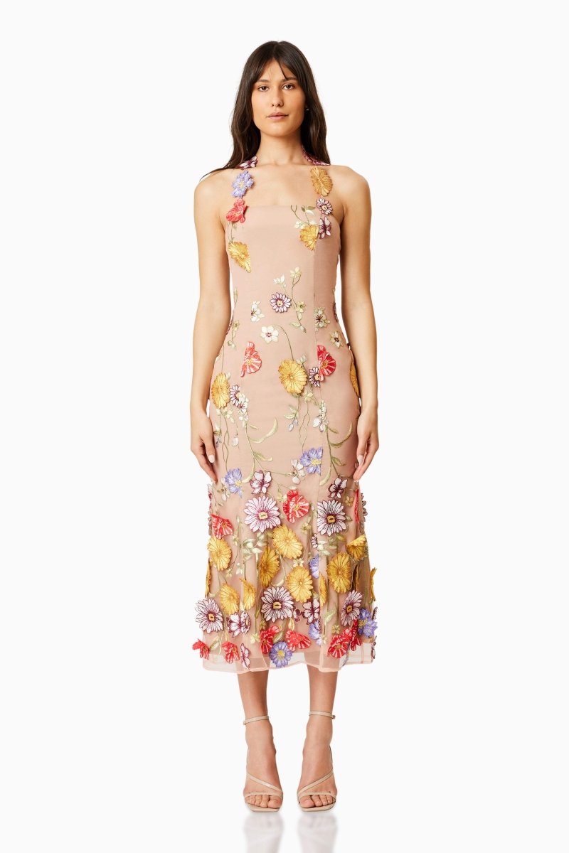 Donna Embroidered Lace Midi Dress-Sunfere