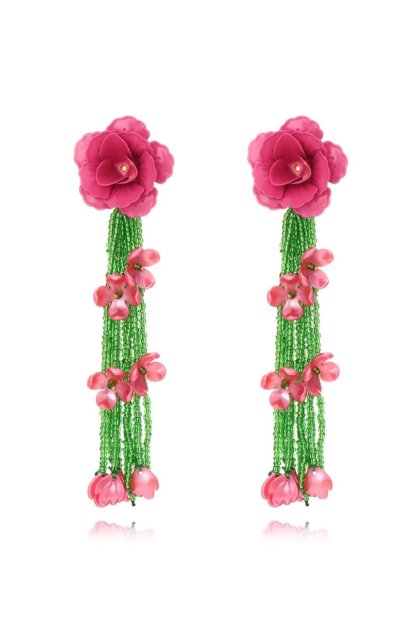 Donna Flower Tassel Earrings