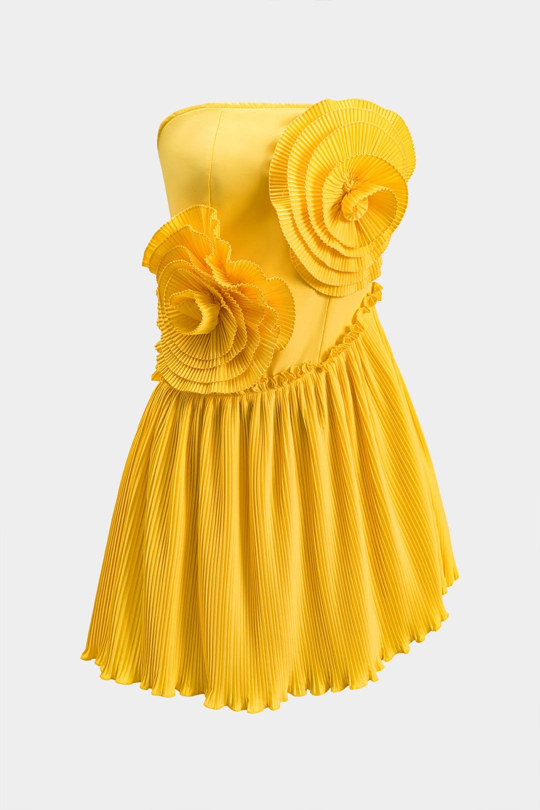 Janet Floral Applique Strapless Mini Dress