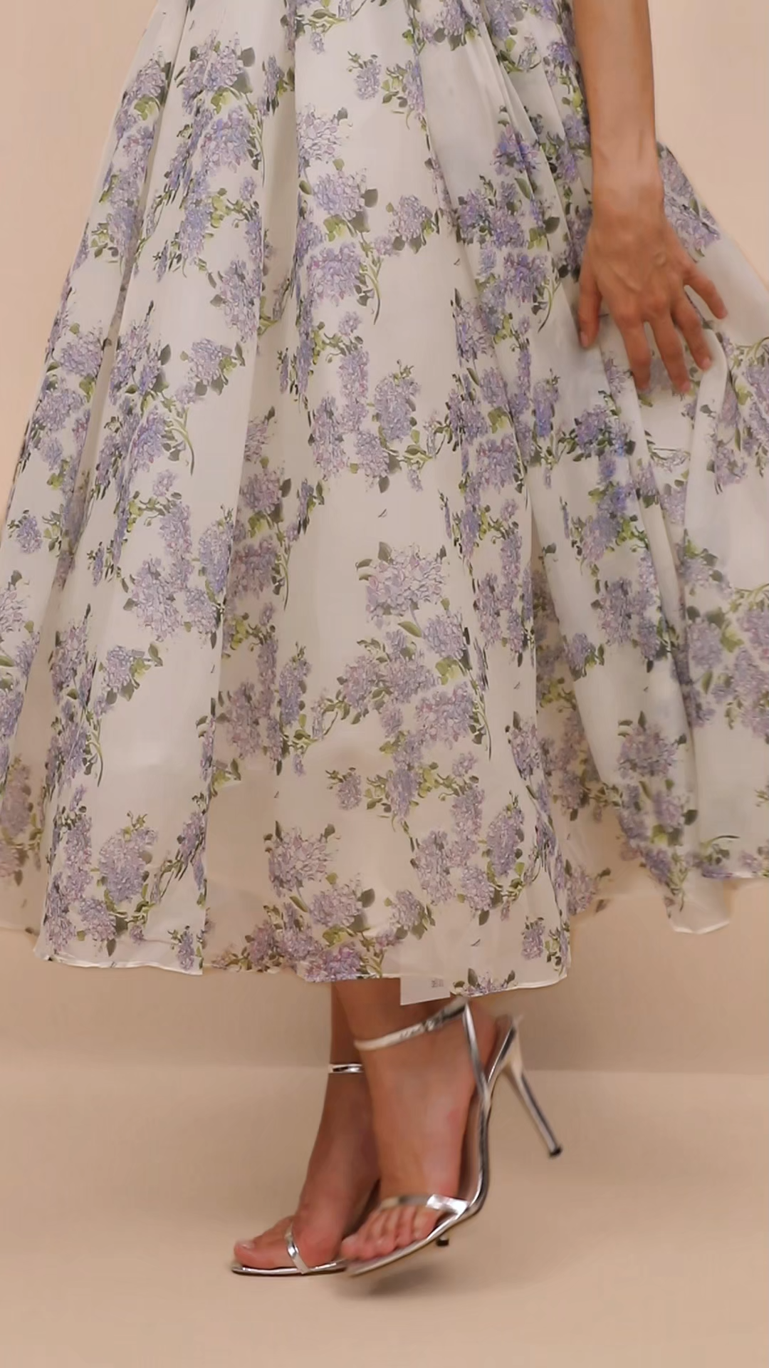 Ella Floral Printed Chiffon Midi Dress