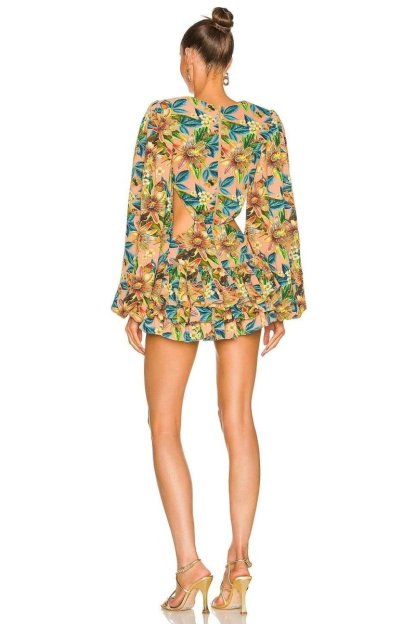 dresses-Edana Cut-out Tiered Mini Dress-SD00603252527-Multi-XS - Sunfere