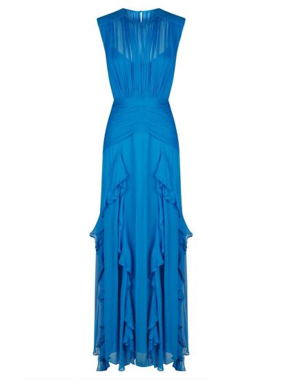 Riu ♡ Frill bolero pleats dress Eileen Pleated Round Neck Ruffle Maxi Dress-Sunfere – sunfere