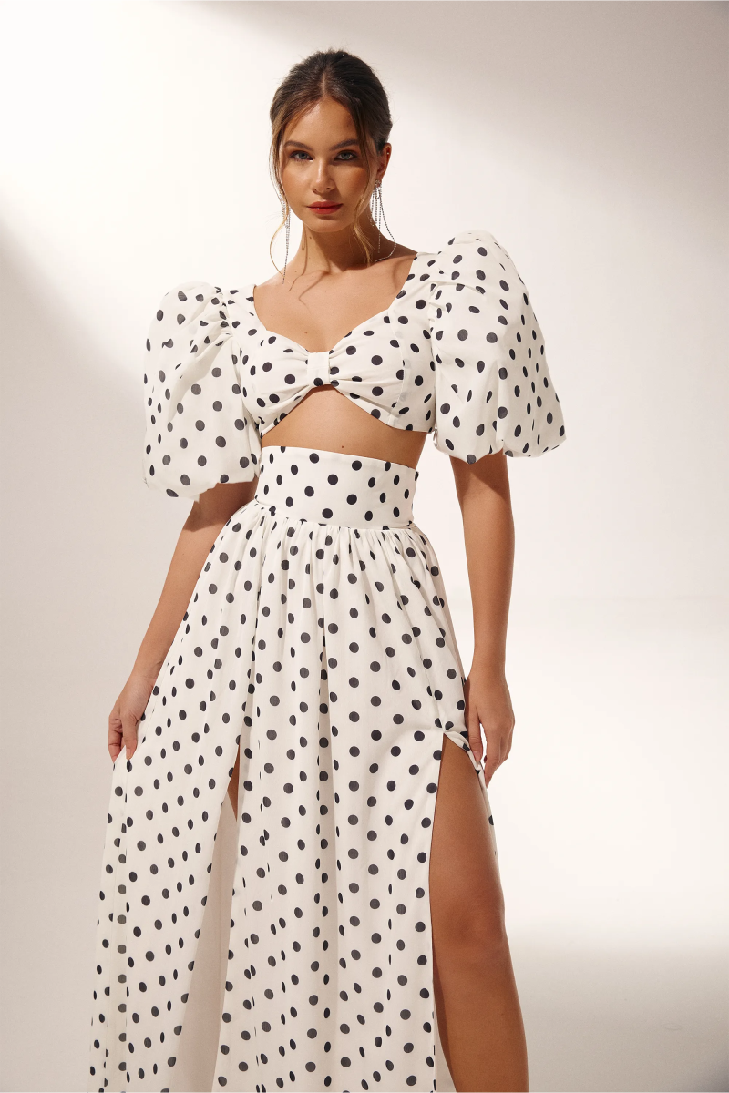 Ellie Polka Dot Skirt Set-Sunfere