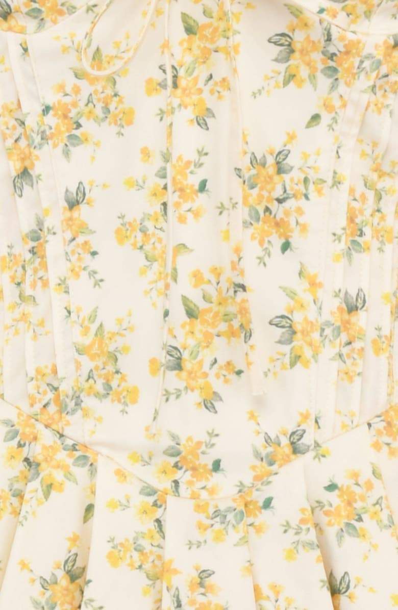 Emily Floral V-neck Corset Mini Dress-Sunfere