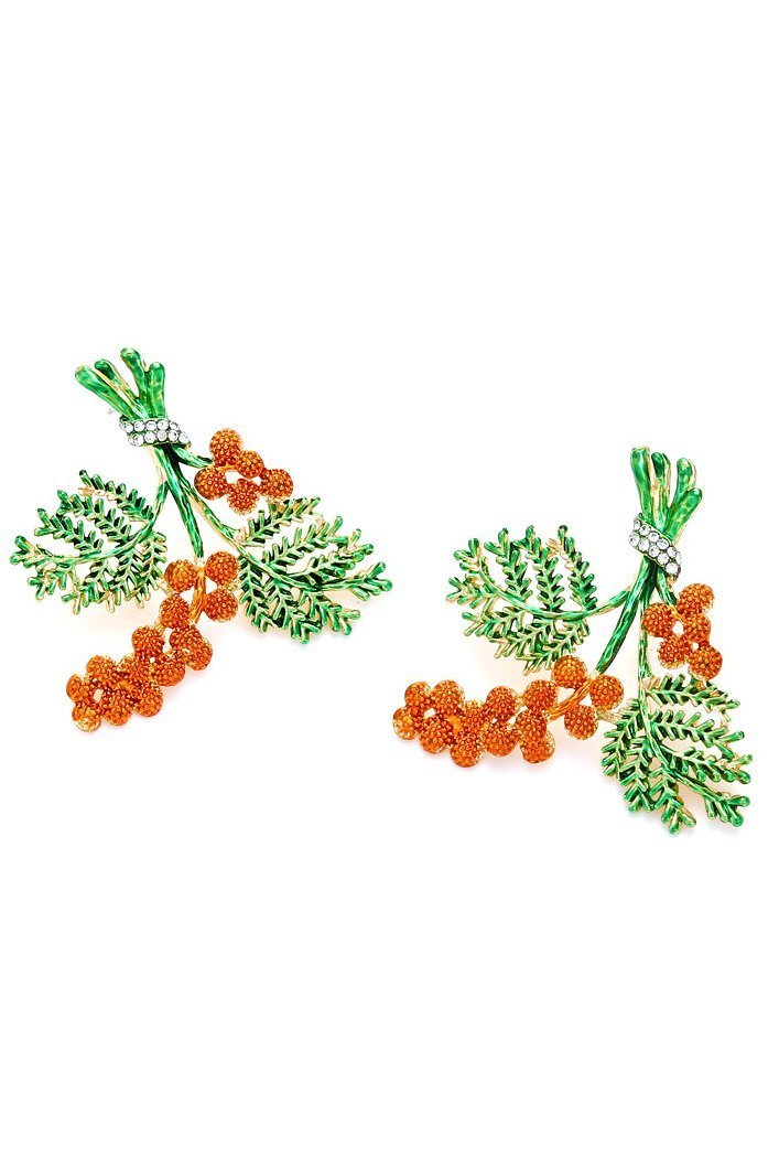accessories-Enamel Red Pine Cone Earrings-SA00611141915-Multi - Sunfere