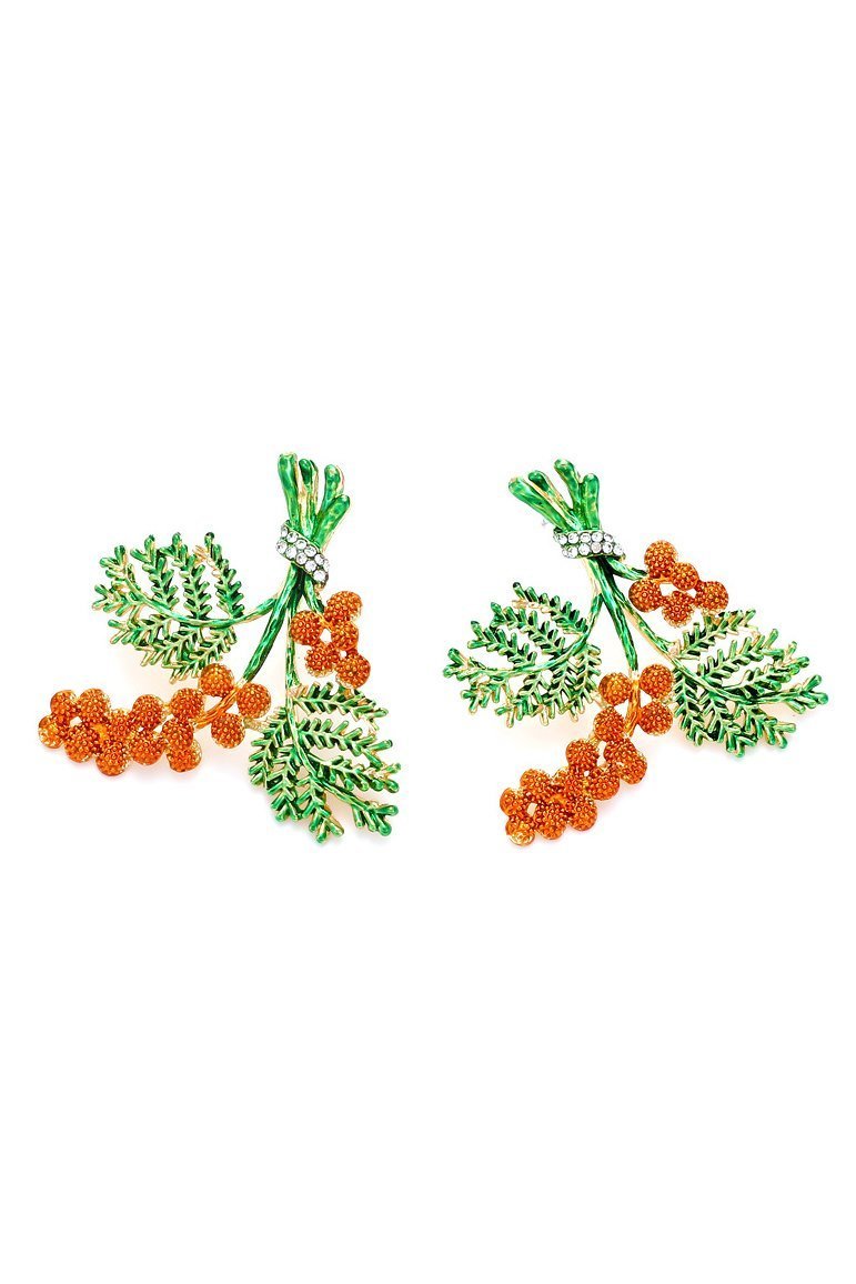 accessories-Enamel Red Pine Cone Earrings-SA00611141915-Multi - Sunfere