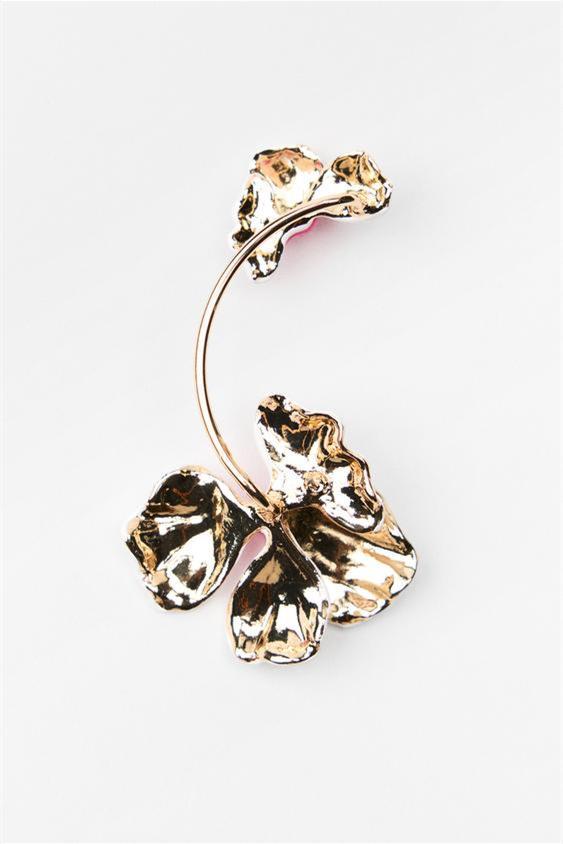 Enamelled Floral Single Ear Cuff-Sunfere