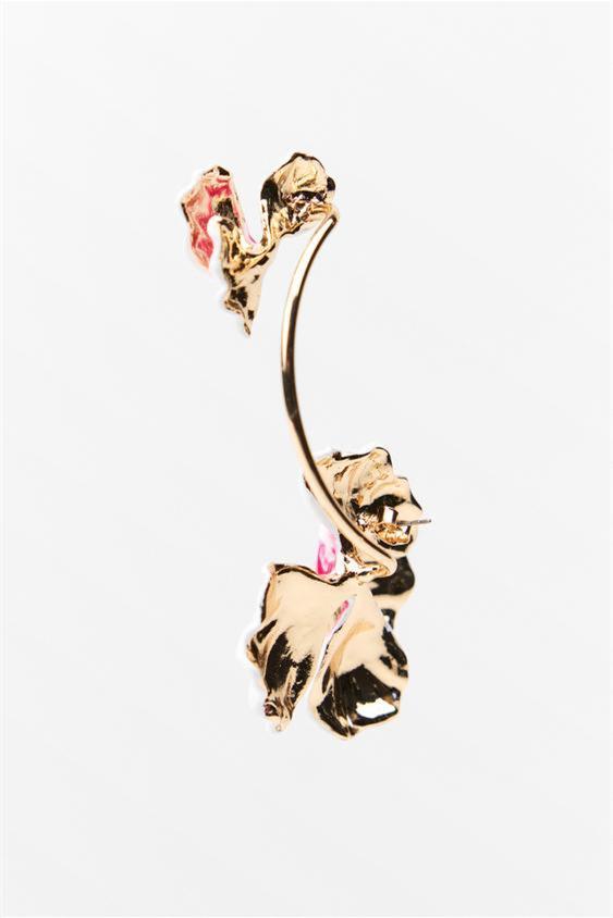Enamelled Floral Single Ear Cuff-Sunfere