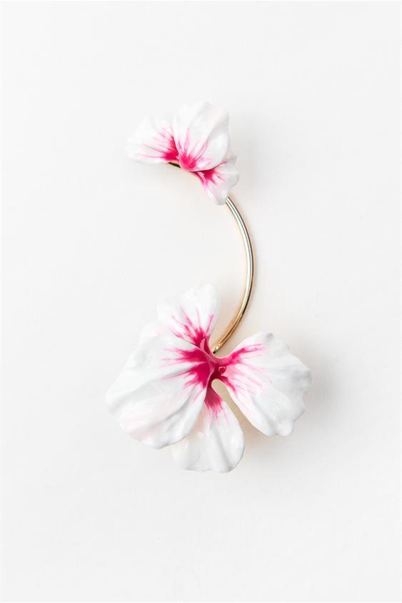 Enamelled Floral Single Ear Cuff-Sunfere