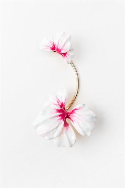 Enamelled Floral Single Ear Cuff-Sunfere