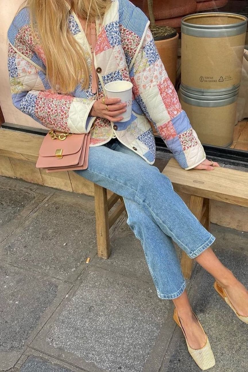 Enid Printed Convertible Quilted Jacket-Sunfere