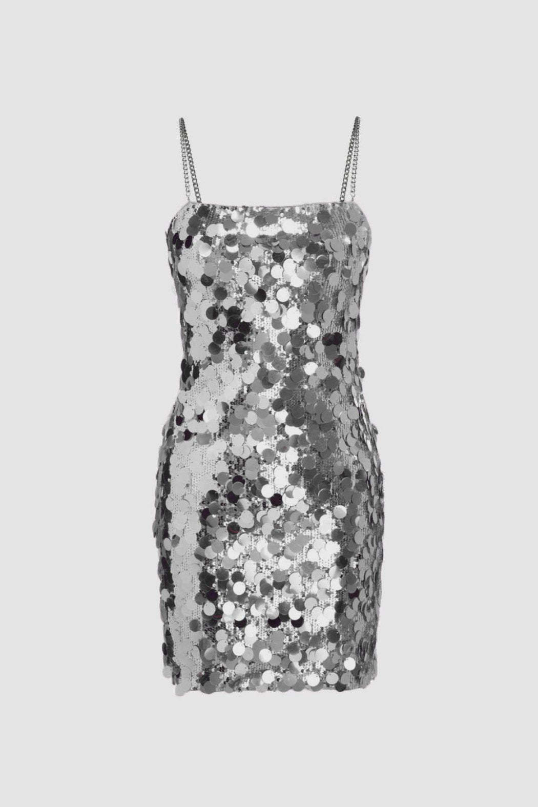 Erica Sequins Metal Chain Mini Dress