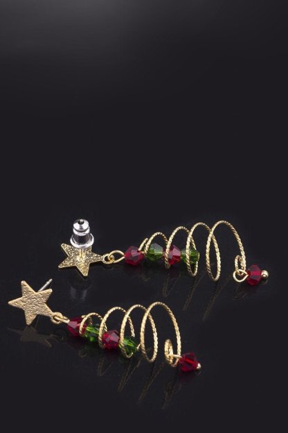 accessories-Eudora Christmas Tree Drop Earrings-SA00611091863-Gold - Sunfere