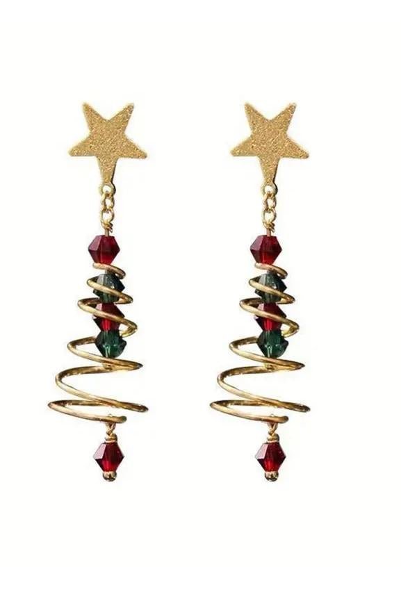Eudora Christmas Tree Drop Earrings-Sunfere
