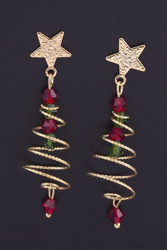 Eudora Christmas Tree Drop Earrings-Sunfere