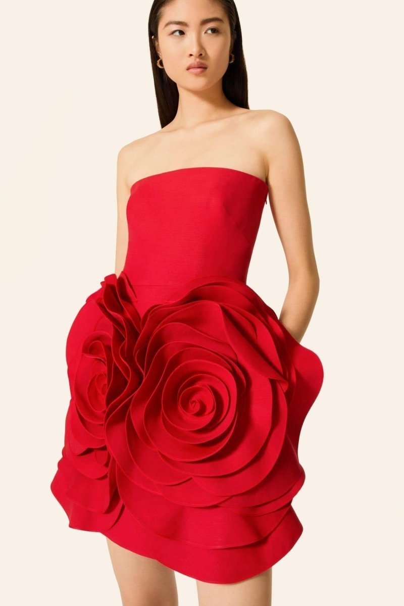 Eudora Flower Strapless Mini Dress-Sunfere