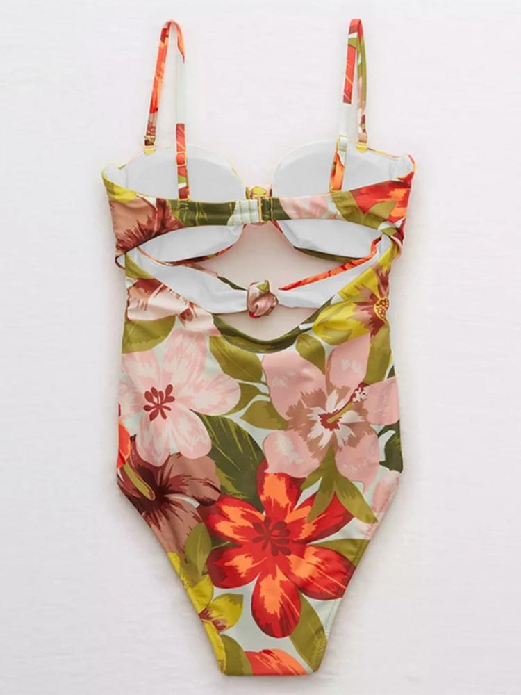 Evade Floral Printed Two-piece Swim Set-Sunfere