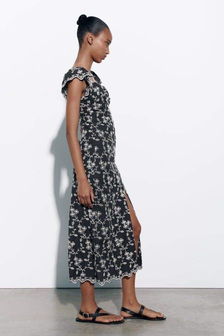 dresses-Eve Embroidered Sweetheart Midi Dress-SD00603252536-Black-XS - Sunfere