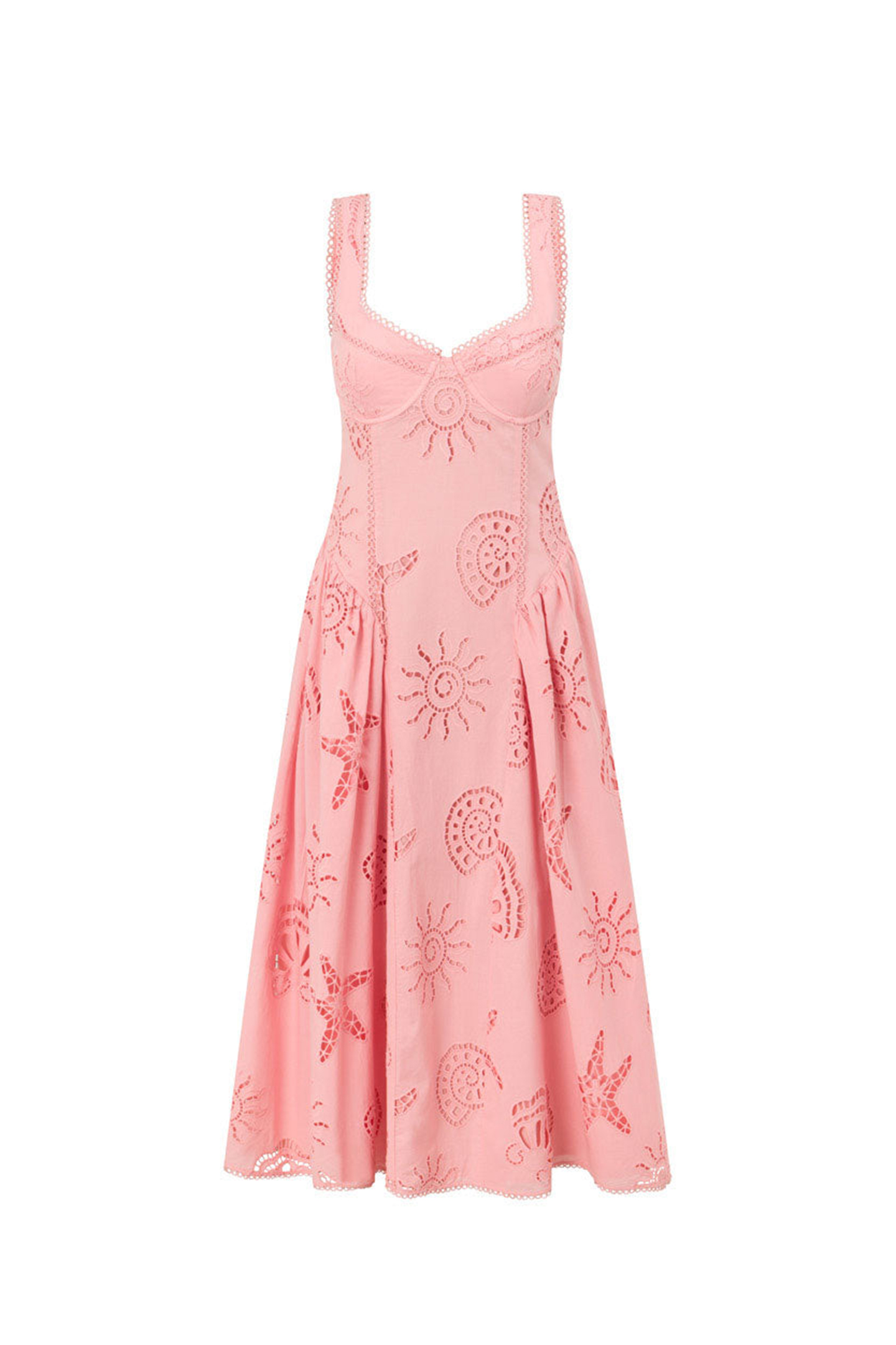 Lilly Shell & Starfish Embroidered Midi Dress