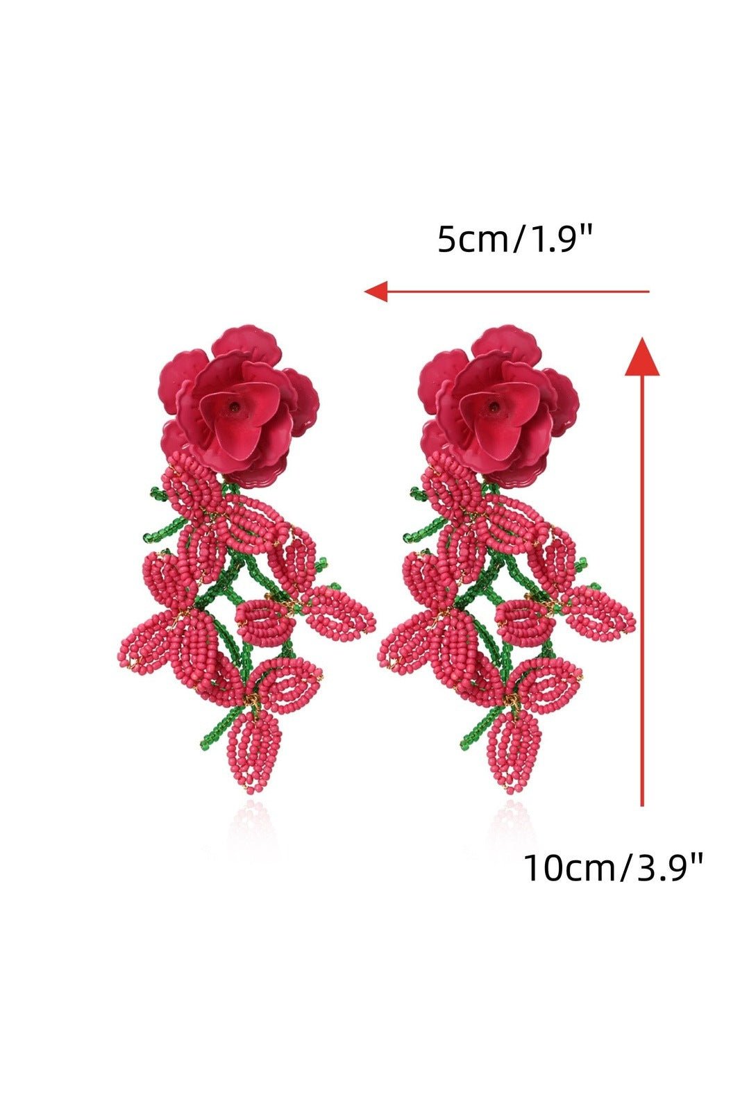 Floral Petal Beaded Tassel Earrings-Sunfere – sunfere