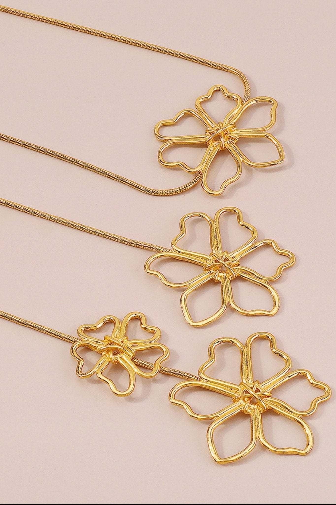 Flower Metal Chain Necklace-Sunfere