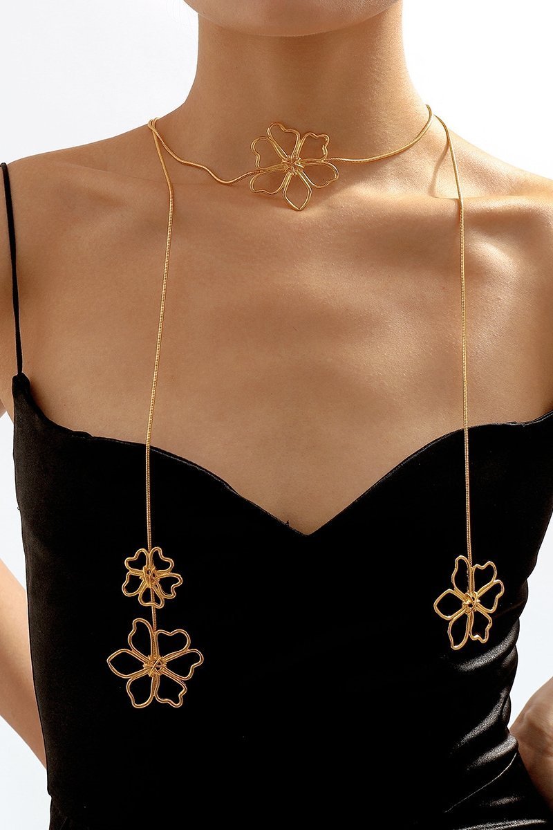 Flower Metal Chain Necklace-Sunfere