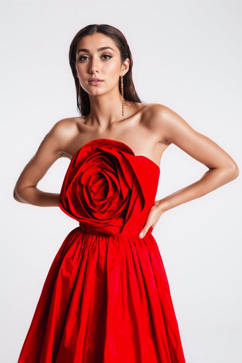 Frederica Flower Strapless Maxi Dress-Sunfere
