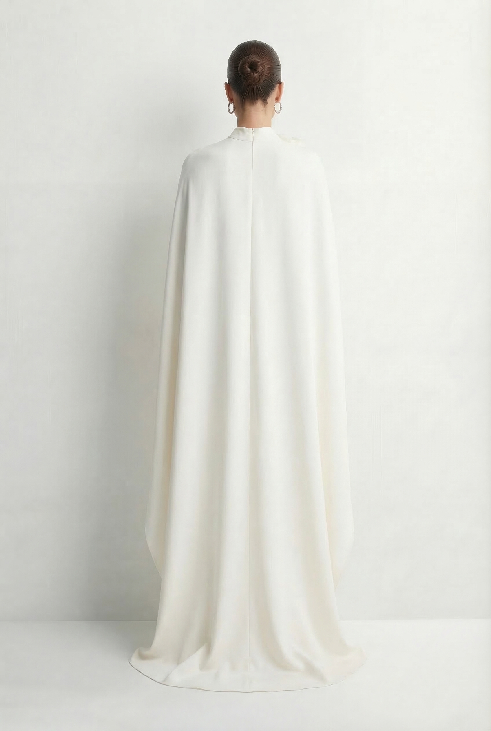 Fabulous Intuition White Floral Applique Cape & Jumpsuit Set