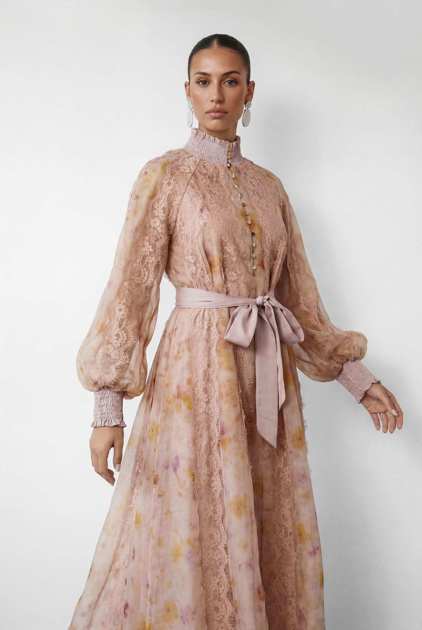 Love That For You Pink Printed Lace Midi Dress