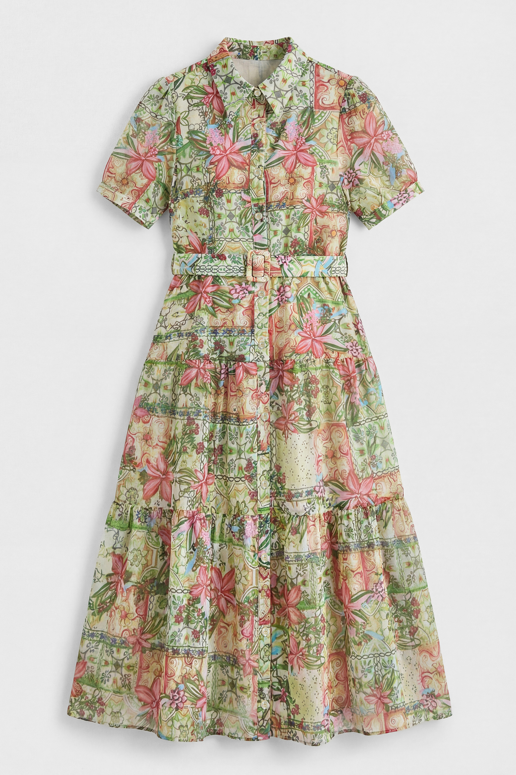 Pretty Little Plans Multi Floral Print Short Sleeve Midi Dress