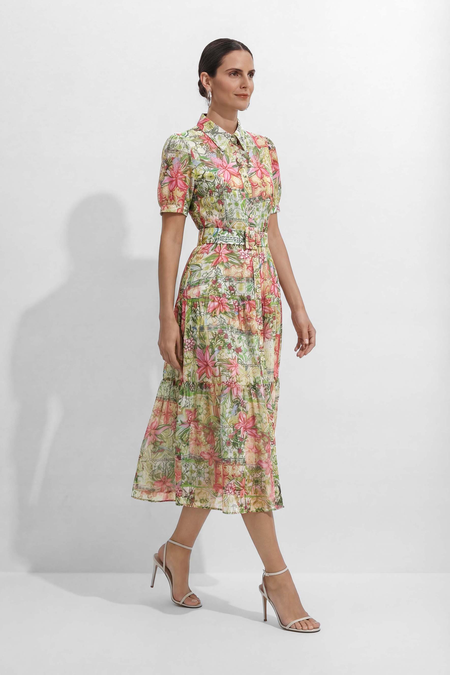 Pretty Little Plans Multi Floral Print Short Sleeve Midi Dress
