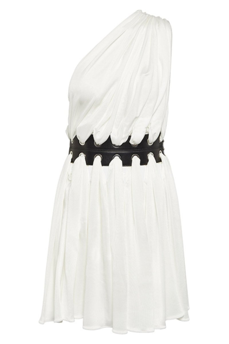 Gemma Belted One Shoulder Mini Dress-Sunfere