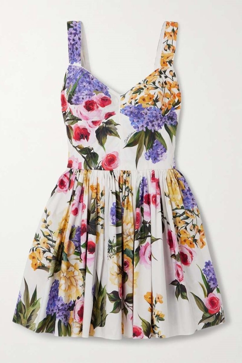 dresses-Gemma Floral Printed V-neck Mini Dress-SD00604102654-Multi-S - Sunfere