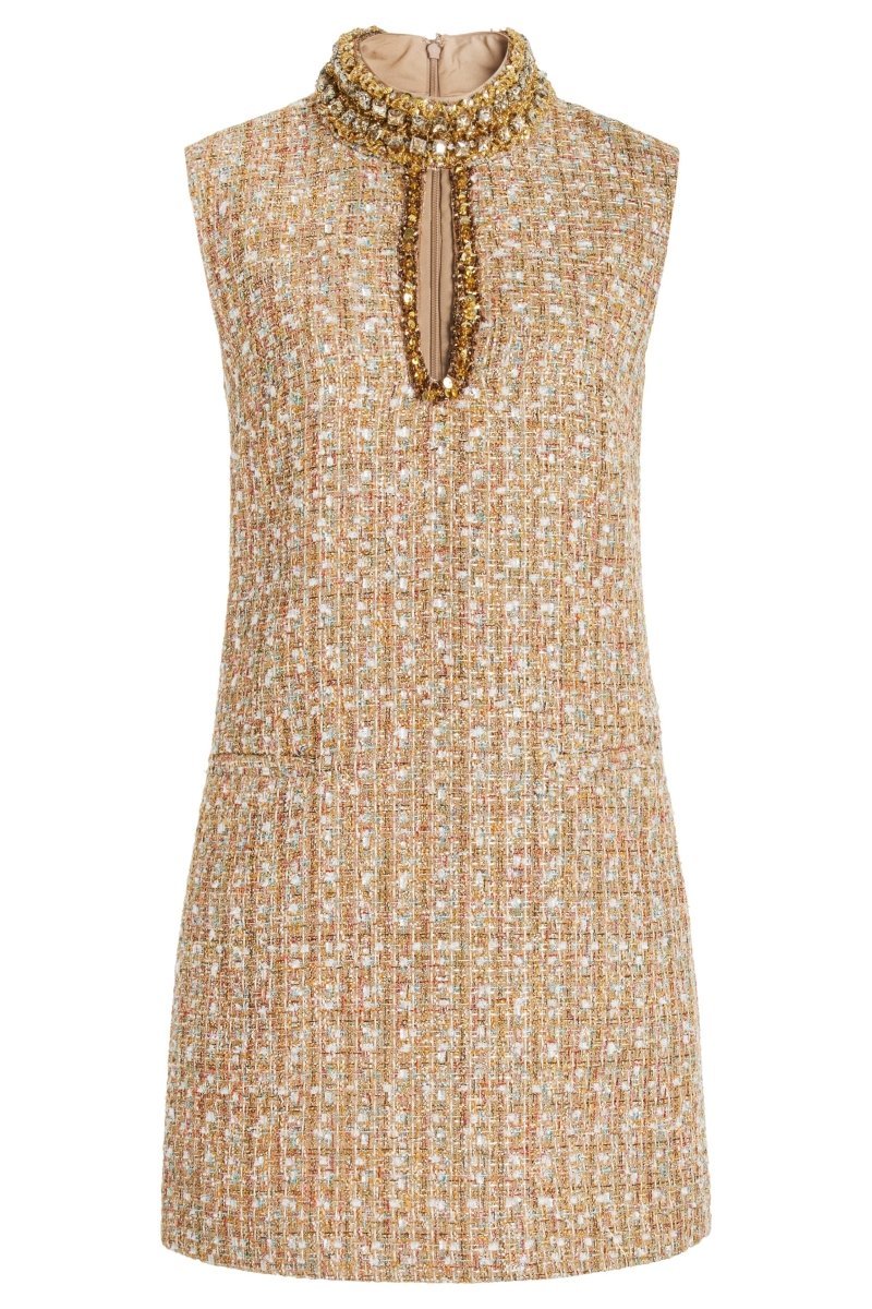 Gill Tweed Embellished Mini Tweed Dress-Sunfere