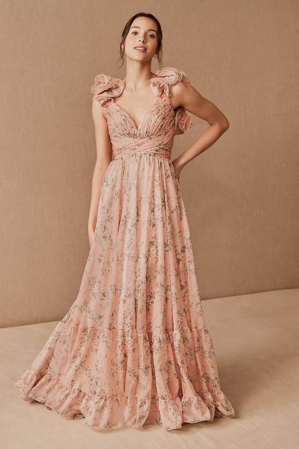 Shops lace and chiffon maxi dress