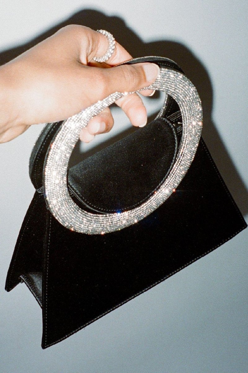 accessories-Gladys Diamante Loop Satin Bag-SA00203122420-Black - Sunfere