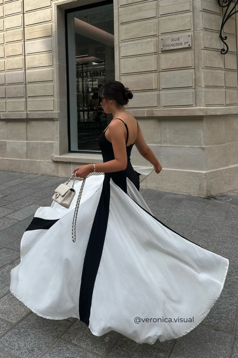 Griselda Color Block Black Maxi Dress for Summer | sunfere