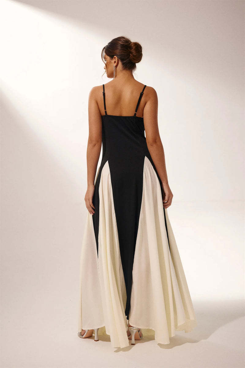 Griselda Color Block Maxi Slip Dress-Sunfere