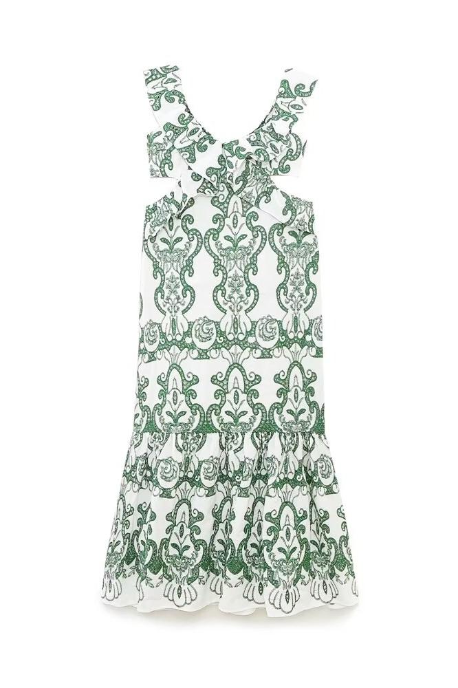 dresses-Gwen Embroidered Ruffled Maxi Dress-SD00602282365-Green-XS - Sunfere