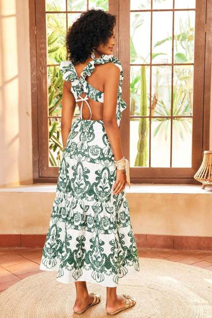 dresses-Gwen Embroidered Ruffled Maxi Dress-SD00602282365-Green-XS - Sunfere