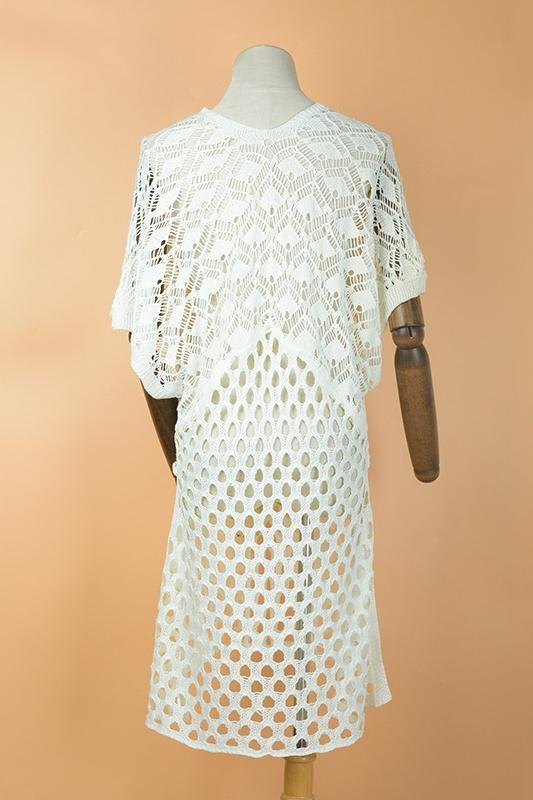 Gwen V-neck Crochet Cover-up-Sunfere