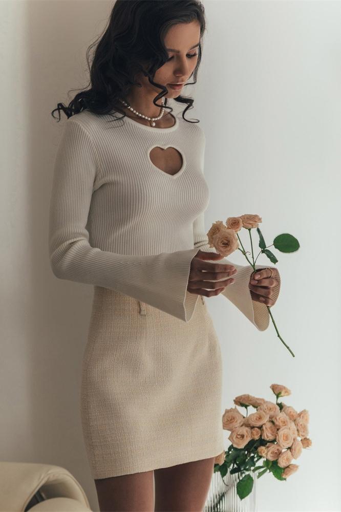 Heart Cut-out Knit Top-Sunfere – sunfere